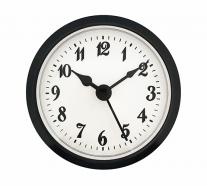 White Arabic Clock Insert Black Bezel 2-1/4 inch